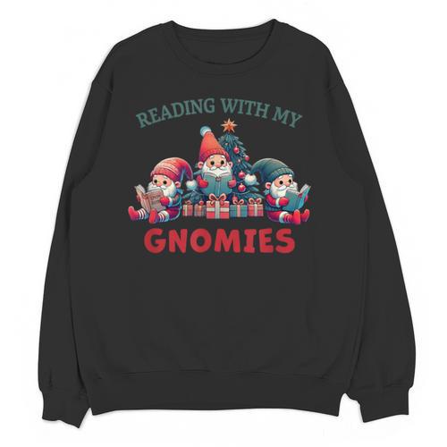 Reading With My Gnomies Reading Book Christmas Unisex Sweatshirt - Bookorys
