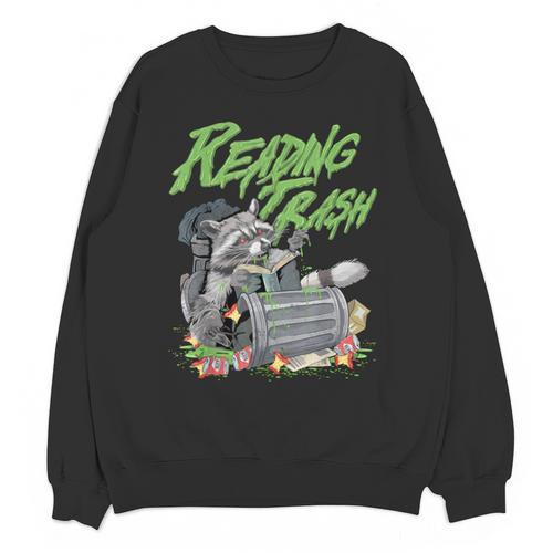 Reading Trash Racoon Bookworm Bookish Librarian Book Lover Unisex Sweatshirt - Bookorys