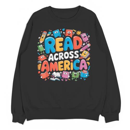 Reads Across Tee America Books Reader Reading Teacher Unisex Sweatshirt - Bookorys