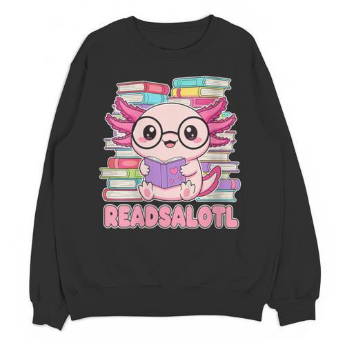 Readsalotl Axolotl Reading Book Bookworm Unisex Sweatshirt - Bookorys CA