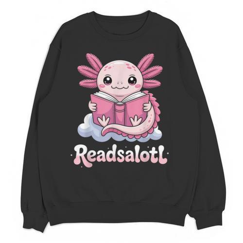 Readsalotl Axolotl Reading Cute Book Lover Bookworm Unisex Sweatshirt - Bookorys CA