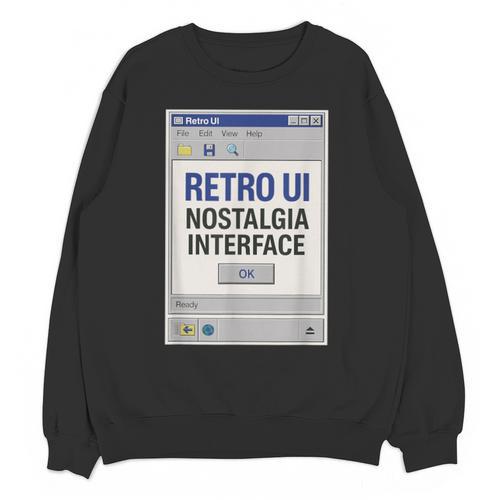 Retro Computer Dialog Box 90s Desktop Interface Nostalgia Unisex Sweatshirt - Figerry