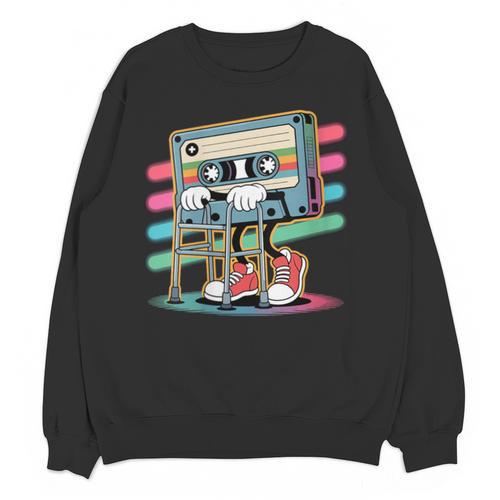 Retro Old Cassette Tape Cartoon With Walker Nostalgia Unisex Sweatshirt - Figerry