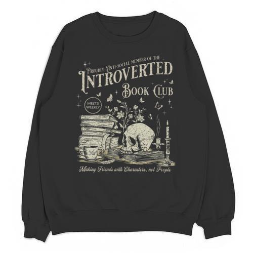 Retro Proud Anti Social Member Of Introverted Book Club Unisex Sweatshirt - Raresse