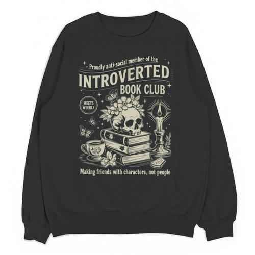 Retro Proud Anti Social Member Of Introverted Book Club Unisex Sweatshirt - Bookorys DE