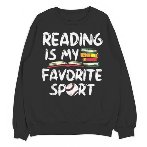 Retro Reading Is My Favorite Sport Baseball World Book Day Unisex Sweatshirt - Bookorys UK