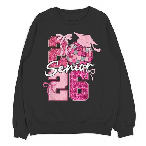 Retro Senior 2026 Coquette Bow Graduation Class Of 2026 Unisex Sweatshirt - Best Gift Smart