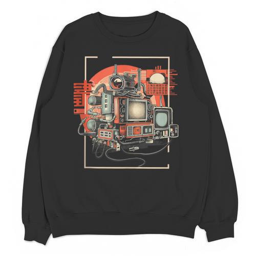 Retro Tech Stack 80s 90s Nostalgia Analog TV Cameras Unisex Sweatshirt - Figerry