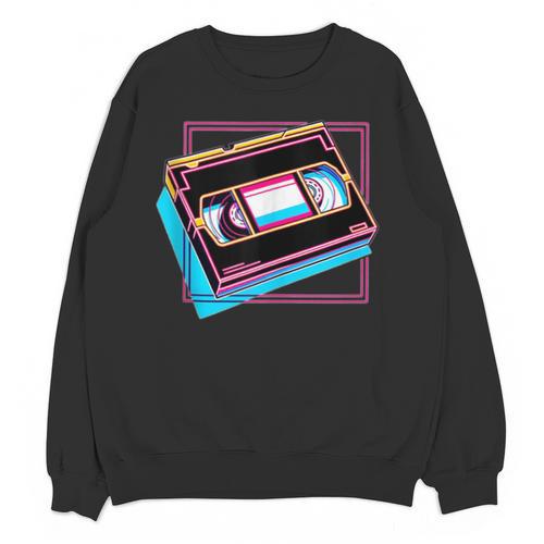 Retro VHS Vaporwave Video Cassette Nostalgia Geek Chic Unisex Sweatshirt - Figerry