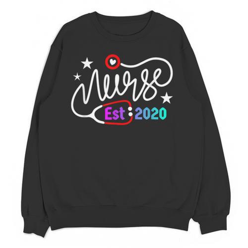 RN New Nurse Est 2020 Cute Nursing School Graduation 2K20 Unisex Sweatshirt - Best Gift Smart
