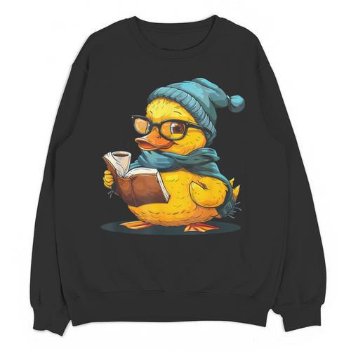 Rubber Duck Reading Book Rubber Duckie Reader Coffee Lover Unisex Sweatshirt - Bookorys