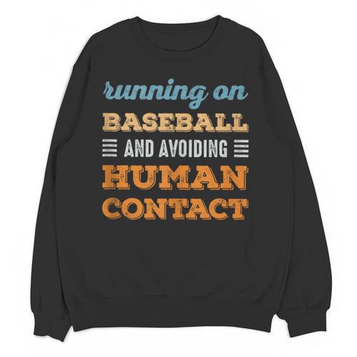 Running On Baseball Social Introvert Humor Vintage Unisex Sweatshirt - Raresse