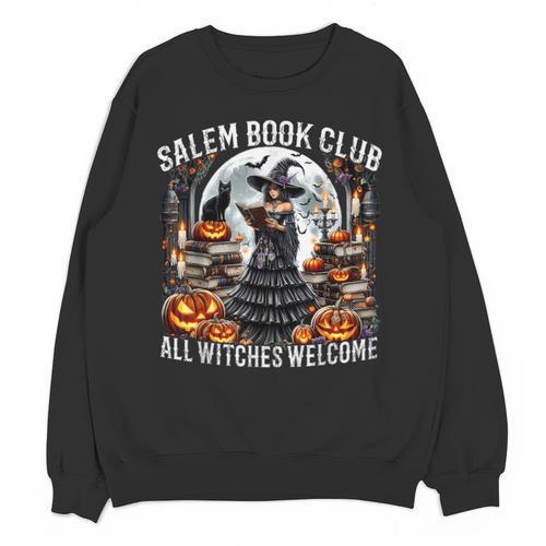 Salem Book Club Gothic Witch Vintage Halloween Art Unisex Sweatshirt - Bookorys