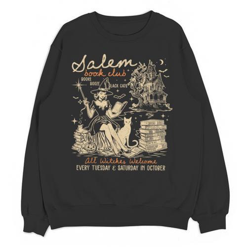 Salem Book Club Witches Witchy Witch Spooky Season Halloween Unisex Sweatshirt - Bookorys