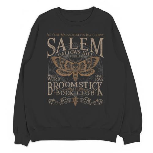 Salem Broomstick Book Club Cottagecore Moth Boho Unisex Sweatshirt - Bookorys AU