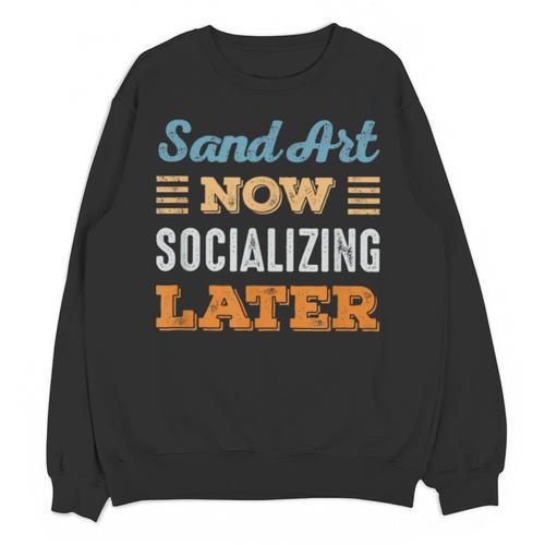 Sand Art Now Minimal Socializing Introvert Vintage Unisex Sweatshirt - Raresse