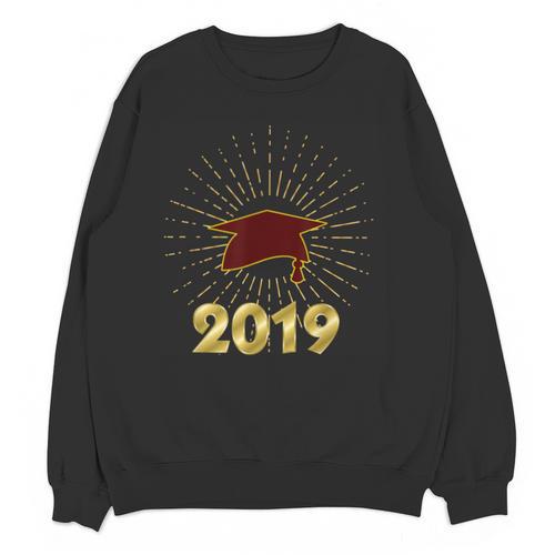 Senior 2019 Graduation Shirt Burgundy Gold Class Colors G23 Unisex Sweatshirt - Best Gift Smart