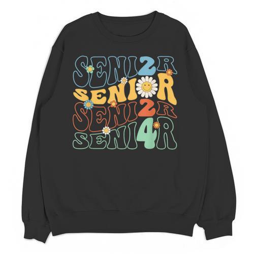 Senior 2024 Groovy Retro Class Of 2024 Graduation Senior 24 Unisex Sweatshirt - Best Gift Smart