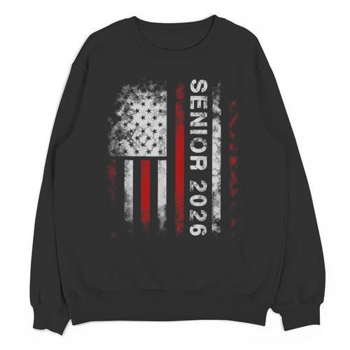 Senior 2026 American Flag Shirt USA Graduation Class Of 2026 Unisex Sweatshirt - Best Gift Smart