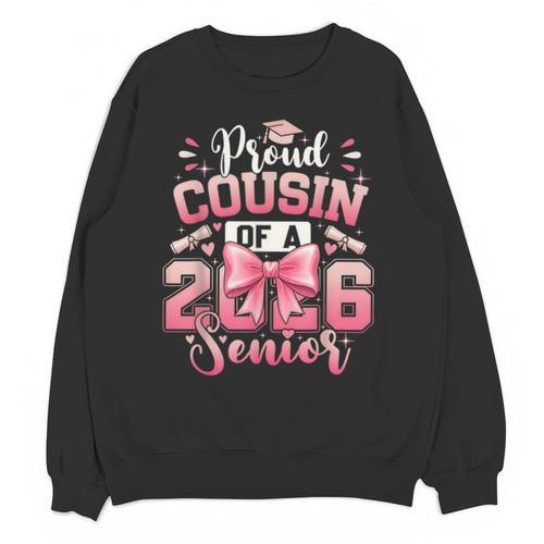 Senior 2026 Class Of 26 Coquette Pink Bow Graduation Cousin Unisex Sweatshirt - Best Gift Smart