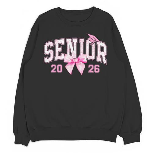 Senior 2026 Coquette Pink Bow Girls Class Of 2026 Graduation Unisex Sweatshirt - Best Gift Smart