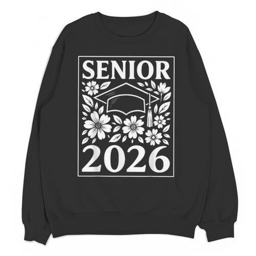Senior 2026 Floral Flowers Class Of 2026 Graduation Kids Unisex Sweatshirt - Best Gift Smart