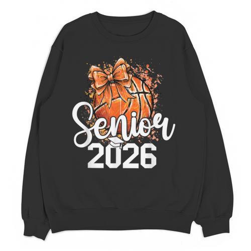 Senior Basketball Class Of 2026 Coquette Graduation Day Unisex Sweatshirt - Best Gift Smart