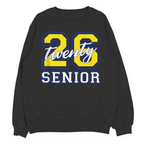 Senior Class 2026 Graduation Yellow Blue Letters Unisex Sweatshirt - Best Gift Smart