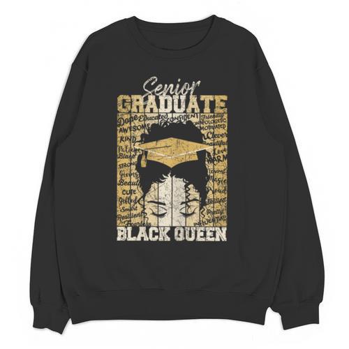 Senior Graduate 2024 Queen Graduation Educated Melanin Unisex Sweatshirt - Best Gift Smart