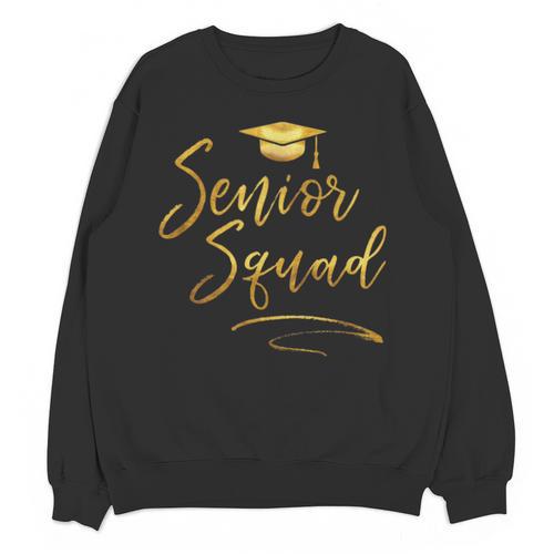 Senior Squad Graduation With Golden Cap Team Unisex Sweatshirt - Best Gift Smart