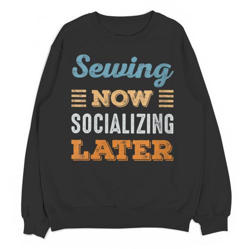 Sewing Now Minimal Socializing Introvert Vintage Unisex Sweatshirt - Raresse
