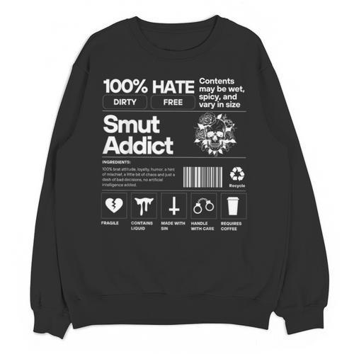Smutty Book Addict Romance Book Lover Smut Addict Ingredient Unisex Sweatshirt - Bookorys AU