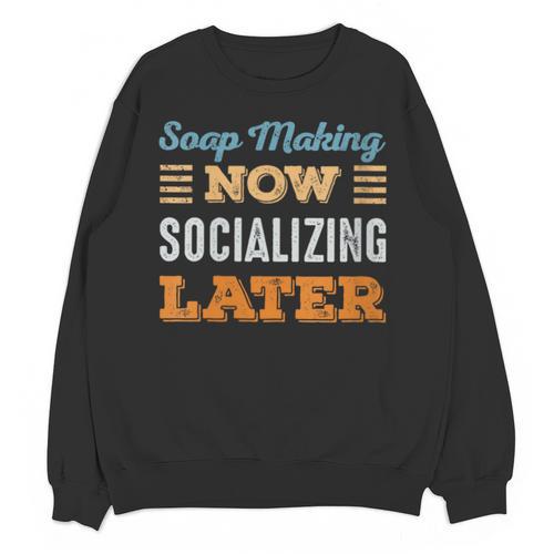 Soap Making Now Minimal Socializing Introvert Vintage Unisex Sweatshirt - Raresse