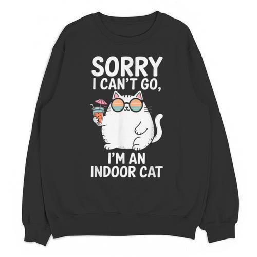 Sorry I Can’t Go I’m An Indoor Cat Introvert Cat Unisex Sweatshirt - Raresse