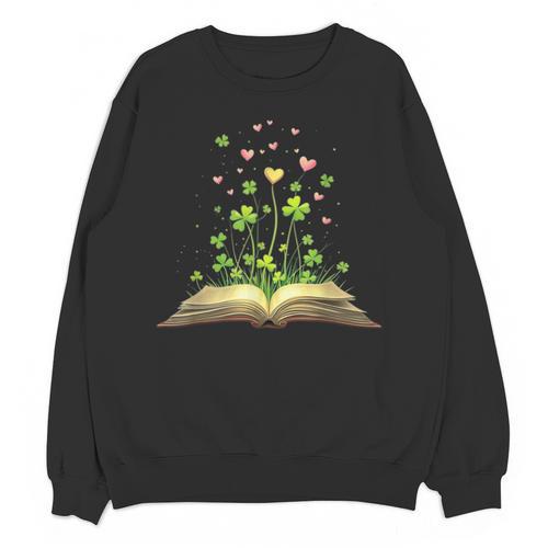 St Patricks Day Book Lover Librarian Core Shamrock Author Unisex Sweatshirt - Bookorys