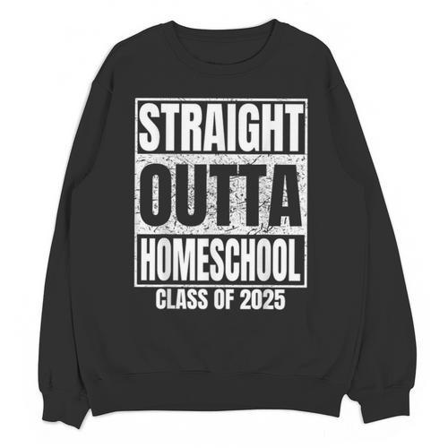 Straight Outta Homeschool Class 2025 Boys Kids Graduation Unisex Sweatshirt - Best Gift Smart