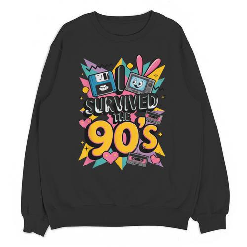 I Survived The 90s – Cute Retro Cartoon Nostalgia Unisex Sweatshirt - Figerry