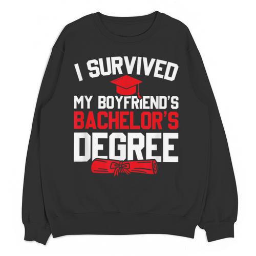 I Survived My Boyfriend's Bachelor's Degree Graduation Unisex Sweatshirt - Best Gift Smart
