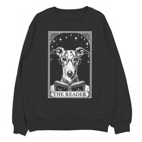 Tarot Card Vintage Whippet Dog Book Lover The Reader Unisex Sweatshirt - Bookorys UK