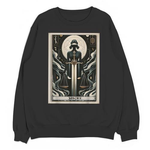Tarot Cards Guide Book Esoteric Mysticism Clothing Tarot Card Justice Unisex Sweatshirt - Bookorys