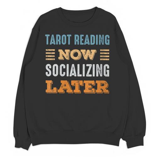 Tarot Reading Now Minimal Socializing Introvert Vintage Unisex Sweatshirt - Raresse