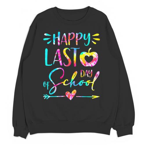 Tie Dye Happy Last Day Of School Graduation Teacher Student Unisex Sweatshirt - Best Gift Smart