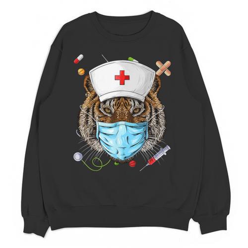 Tiger Nurse RN ER Nursing School Graduation Unisex Sweatshirt - Best Gift Smart