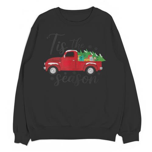 Tis The Season Holiday Nostalgia Red Truck Unisex Sweatshirt - Figerry