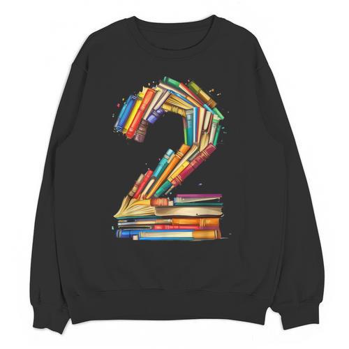 Toddler 2nd Birthday Books Themed 2 Year Old Boys Kids Girls Unisex Sweatshirt - Bookorys AU