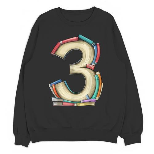 Toddler 3rd Birthday Books Themed 3 Year Old Boys Kids Girls Unisex Sweatshirt - Bookorys AU