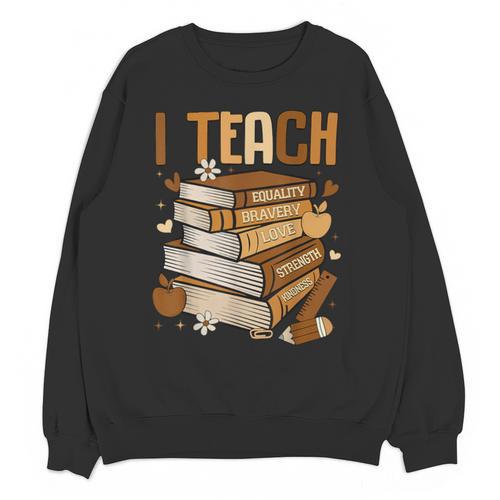 History Month I Teach Melanin Book Black Teacher Unisex Sweatshirt - Bookorys DE