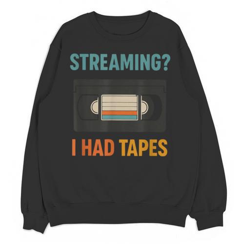 VHS Cassette Tape Retro 80s 90s Nostalgia Unisex Sweatshirt - Figerry