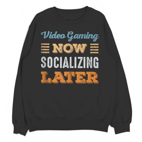 Video Gaming Now Minimal Socializing Introvert Vintage Unisex Sweatshirt - Raresse