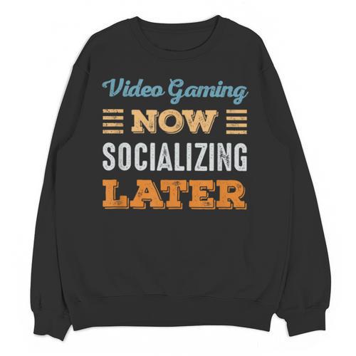 Video Gaming Now Minimal Socializing Introvert Vintage Unisex Sweatshirt - Raresse